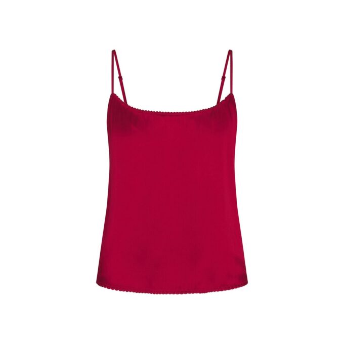 Glänzendes Camisole und kurzes Schlafset aus gewebtem Stoff
