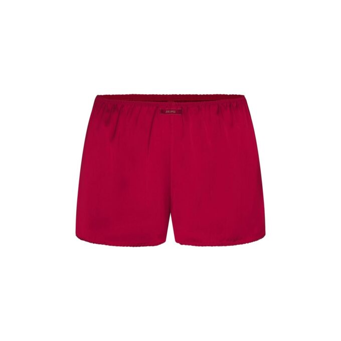 Glänzendes Camisole und kurzes Schlafset aus gewebtem Stoff
