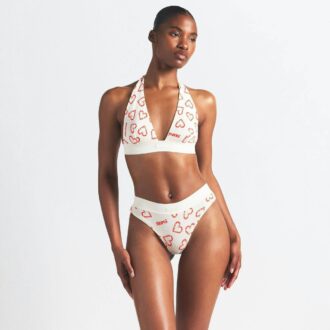 Halter-Bralette aus Baumwollrippen