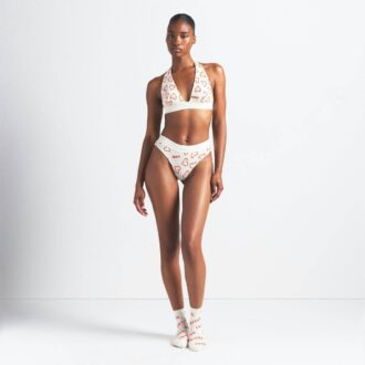Halter-Bralette aus Baumwollrippen