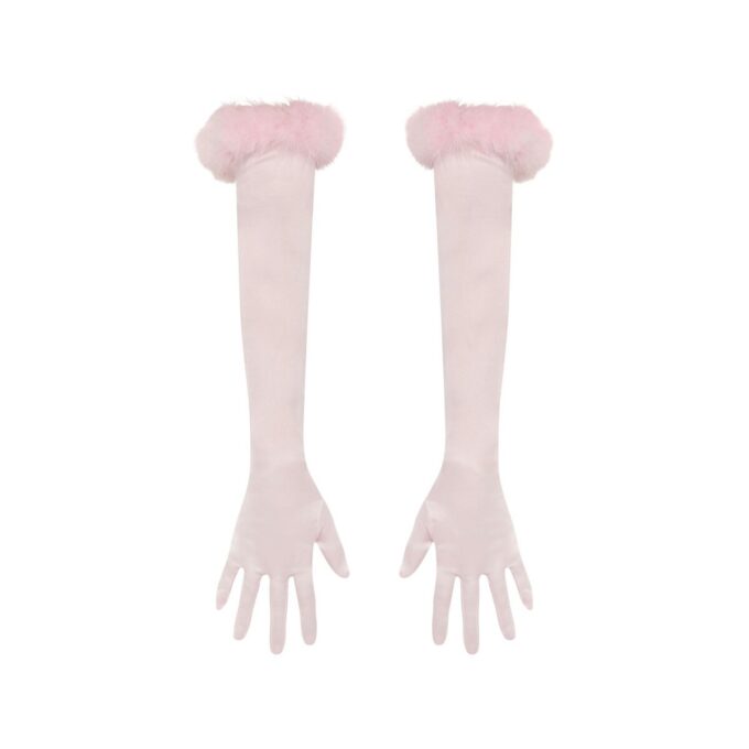 Handschuhe mit Seidenfederbesatz