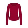 Henley-Hose mit Rundhalsausschnitt und Baumwollrippen Henley-Hose mit Rundhalsausschnitt und Baumwollrippen