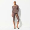 Henley-Shirt mit transparentem Rippstrick und langen Ärmeln Henley-Shirt mit transparentem Rippstrick und langen Ärmeln