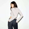 Henley-Shirt mit transparentem Rippstrick und langen Ärmeln Henley-Shirt mit transparentem Rippstrick und langen Ärmeln