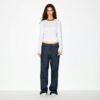 Henley-Shirt mit transparentem Rippstrick und langen Ärmeln Henley-Shirt mit transparentem Rippstrick und langen Ärmeln