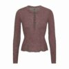 Henley-Shirt mit transparentem Rippstrick und langen Ärmeln Henley-Shirt mit transparentem Rippstrick und langen Ärmeln