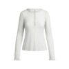 Henley-Shirt mit transparentem Rippstrick und langen Ärmeln Henley-Shirt mit transparentem Rippstrick und langen Ärmeln