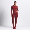 Henley- und Leggings-Set aus Baumwollrippen Henley- und Leggings-Set aus Baumwollrippen