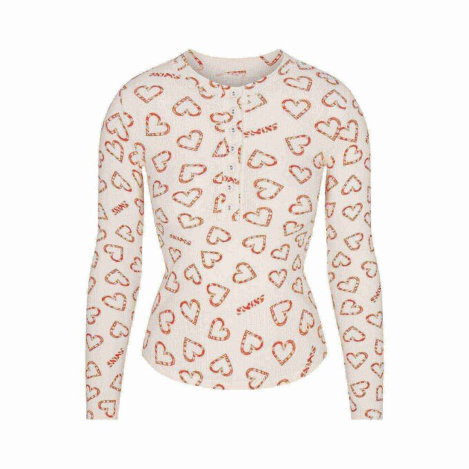 Henley- und Leggings-Set aus Baumwollrippen Henley- und Leggings-Set aus Baumwollrippen