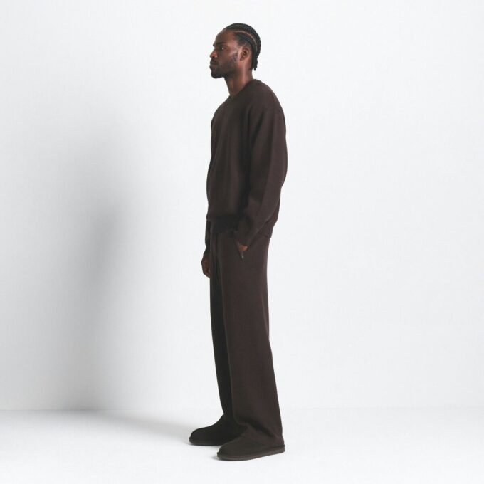 Herren-Strickhose aus Baumwolle mit geradem Bein