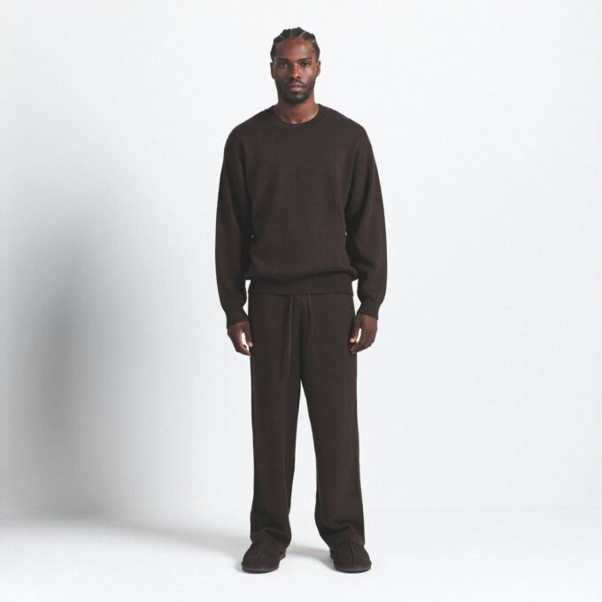 Herren-Strickhose aus Baumwolle mit geradem Bein