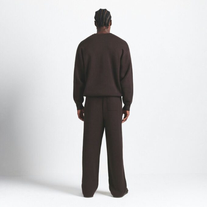 Herren-Strickhose aus Baumwolle mit geradem Bein