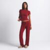 Hose aus Baumwolljersey mit geradem Bein Hose aus Baumwolljersey mit geradem Bein