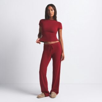 Hose aus Baumwolljersey mit geradem Bein