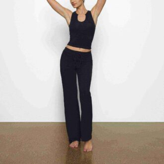 Hose aus Baumwolljersey mit geradem Bein