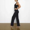 Hose aus Baumwolljersey mit geradem Bein Hose aus Baumwolljersey mit geradem Bein