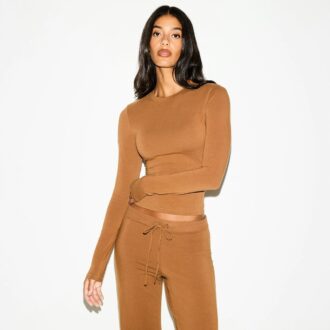 Hose aus Baumwolljersey mit geradem Bein