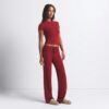 Hose aus Baumwolljersey mit geradem Bein Hose aus Baumwolljersey mit geradem Bein