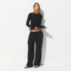 Hose aus Baumwolljersey mit weitem Bein Hose aus Baumwolljersey mit weitem Bein