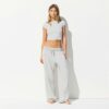 Hose aus Baumwolljersey mit weitem Bein Hose aus Baumwolljersey mit weitem Bein