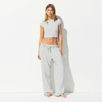 Hose aus Baumwolljersey mit weitem Bein