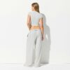 Hose aus Baumwolljersey mit weitem Bein Hose aus Baumwolljersey mit weitem Bein