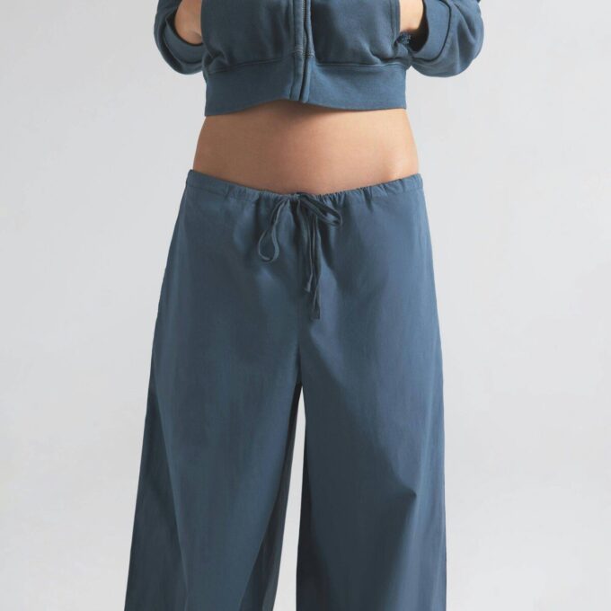 Hose aus Baumwollpopeline mit geradem Bein Hose aus Baumwollpopeline mit geradem Bein