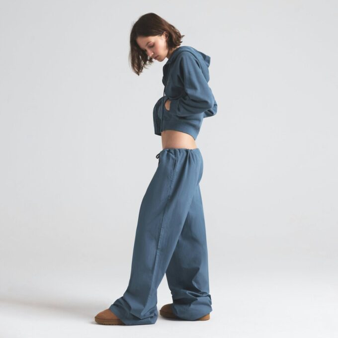 Hose aus Baumwollpopeline mit geradem Bein Hose aus Baumwollpopeline mit geradem Bein