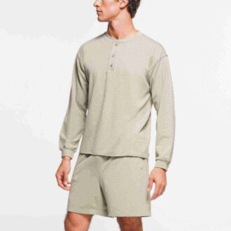 Jersey Lounge Herren Entspannt Henley
