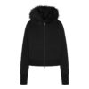 Kapuzenpullover aus Baumwollfleece mit Kunstpelzfutter und Reißverschluss Kapuzenpullover aus Baumwollfleece mit Kunstpelzfutter und Reißverschluss
