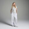 Klassische Hose mit geradem Bein aus Baumwollfleece Klassische Hose mit geradem Bein aus Baumwollfleece