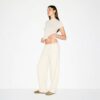 Klassische Hose mit geradem Bein aus Baumwollfleece Klassische Hose mit geradem Bein aus Baumwollfleece