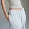 Klassische Hose mit geradem Bein aus Baumwollfleece Klassische Hose mit geradem Bein aus Baumwollfleece