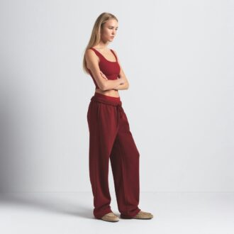 Klassische Hose mit geradem Bein aus Baumwollfleece