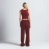 Klassische Hose mit geradem Bein aus Baumwollfleece Klassische Hose mit geradem Bein aus Baumwollfleece