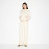 Klassische Hose mit geradem Bein aus Baumwollfleece Klassische Hose mit geradem Bein aus Baumwollfleece