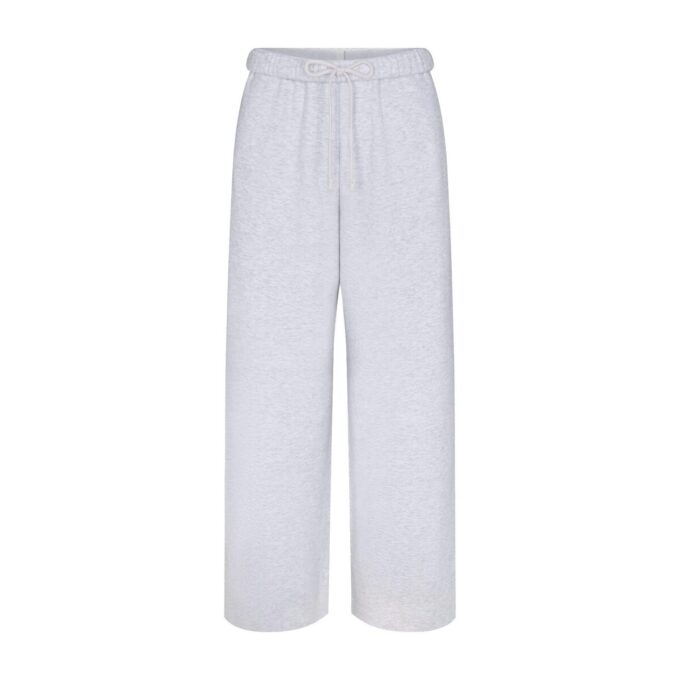Klassische Hose mit geradem Bein aus Baumwollfleece Klassische Hose mit geradem Bein aus Baumwollfleece