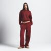 Klassische Hose mit geradem Bein aus Baumwollfleece Klassische Hose mit geradem Bein aus Baumwollfleece