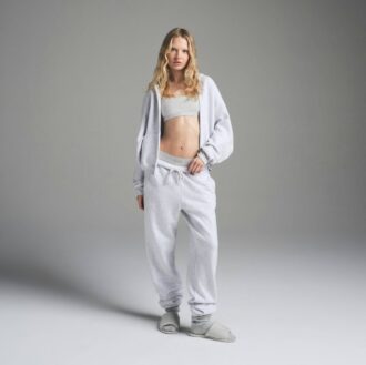 Klassischer Kapuzenpullover aus Baumwollfleece mit Reißverschluss
