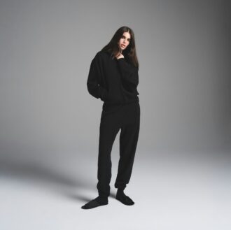 Klassischer Kapuzenpullover aus Baumwollfleece mit Reißverschluss