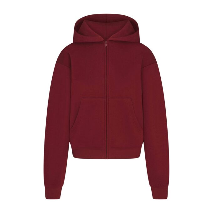 Klassischer Kapuzenpullover aus Baumwollfleece mit Reißverschluss Klassischer Kapuzenpullover aus Baumwollfleece mit Reißverschluss