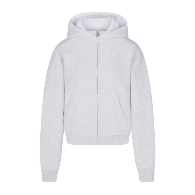 Klassischer Kapuzenpullover aus Baumwollfleece mit Reißverschluss Klassischer Kapuzenpullover aus Baumwollfleece mit Reißverschluss