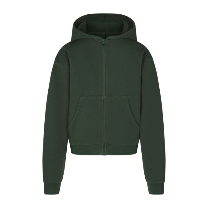Klassischer Kapuzenpullover aus Baumwollfleece mit Reißverschluss Klassischer Kapuzenpullover aus Baumwollfleece mit Reißverschluss