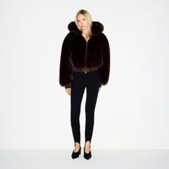 Kunstpelzjacke mit Reißverschluss
