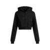 Kurzer Kapuzenpullover aus Baumwollfleece mit Reißverschluss Kurzer Kapuzenpullover aus Baumwollfleece mit Reißverschluss