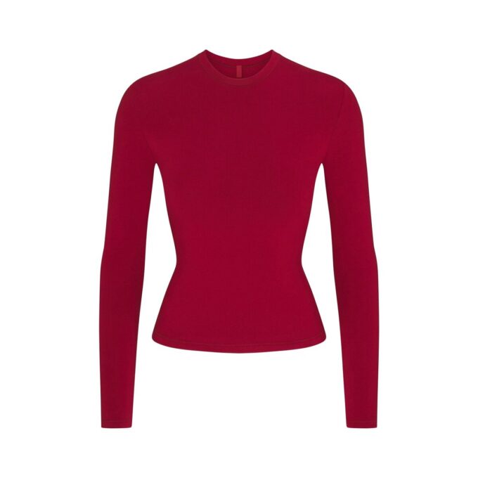 Langarm-T-Shirt aus Baumwolljersey Langarm-T-Shirt aus Baumwolljersey