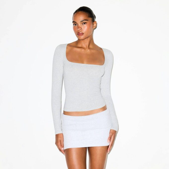 Langarmshirt aus Baumwolljersey mit Rundhalsausschnitt Langarmshirt aus Baumwolljersey mit Rundhalsausschnitt