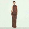 LANGER ROCK AUS TRANSPARENTEM STRICK MIT UMWAND