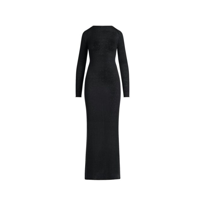 LANGES KLEID AUS FEDERLEICHTEM KASCHMIR LANGES KLEID AUS FEDERLEICHTEM KASCHMIR