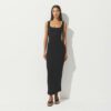 LANGES KLEID AUS TRANSPARENTEN RIPPEN LANGES KLEID AUS TRANSPARENTEN RIPPEN